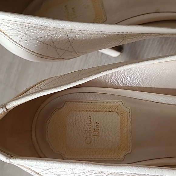 Dior bumblebee Prep Toe Grained Calksin Heels Sandals - Size 38 EUR - Picture 3 of 12